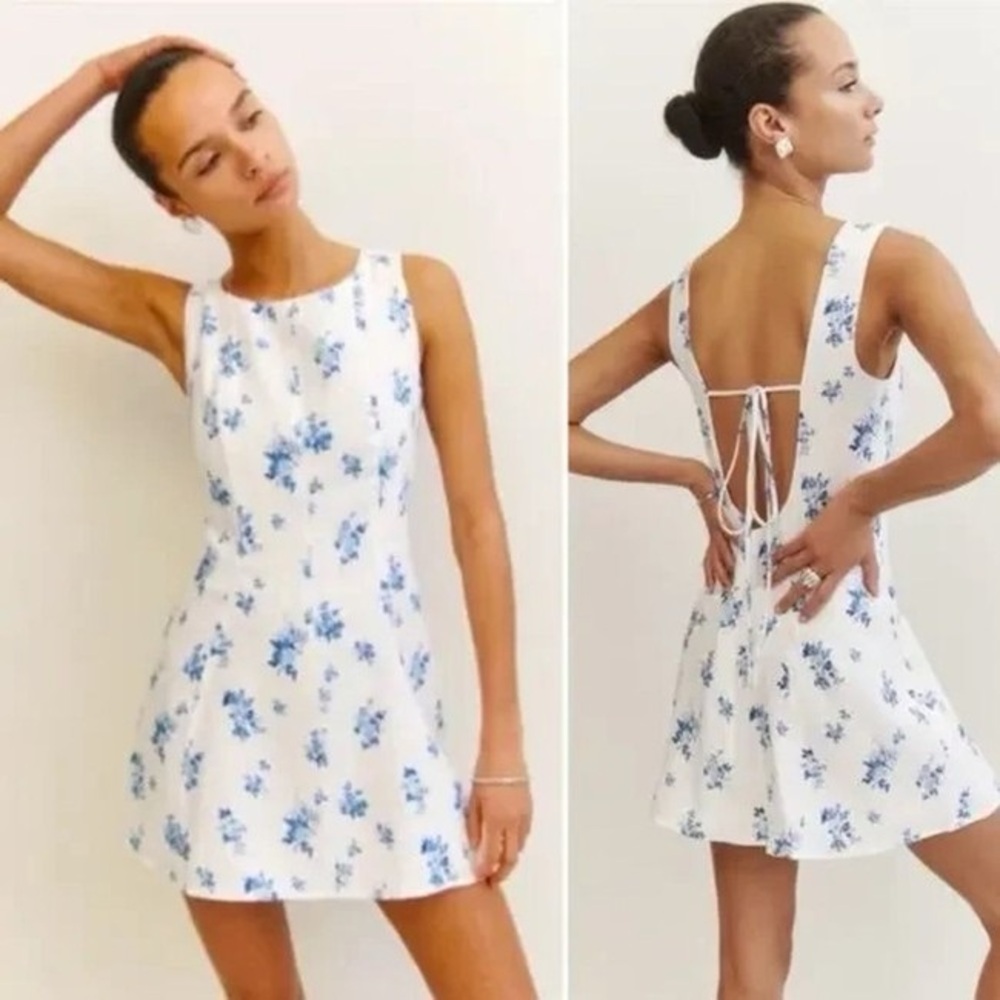 Reformation amorette linen dress